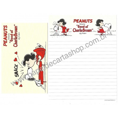 Conjunto de Papel de Carta Vintage Peanuts Snoopy Smack I 2015