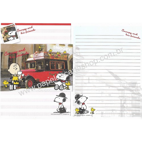 Kit 2 Conjuntos de Papéis de Carta Peanuts Street - Peanuts Japão 2014