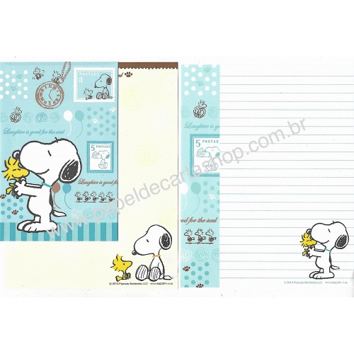 Kit 2 Conjuntos de Papéis de Carta Peanuts Postage - Peanuts Japão 2013
