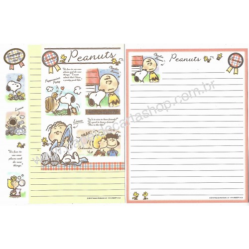 Kit 2 Conjuntos de Papéis de Carta Peanuts Groovy Japão 2015