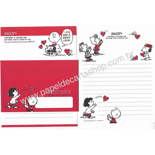 Kit 2 Conjuntos de Papéis de Carta Snoopy Happiness CBR Japão 2014