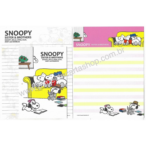 Conjunto de Papel de Carta Snoopy Sister & Brothers 3 2015