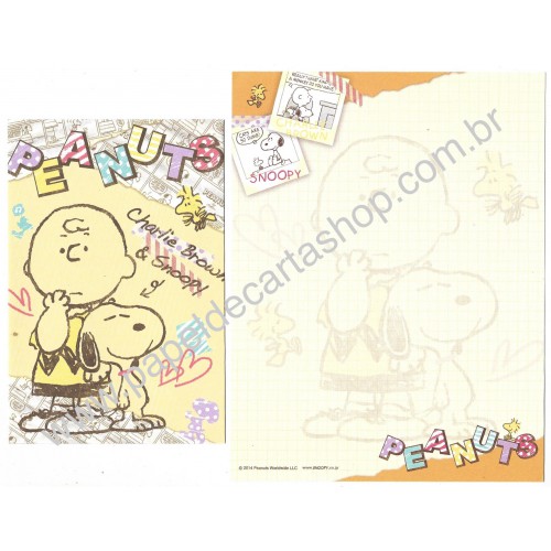 Kit 4 Conjuntos de Papéis de Carta Snoopy On the Dance Floor Peanuts 2014