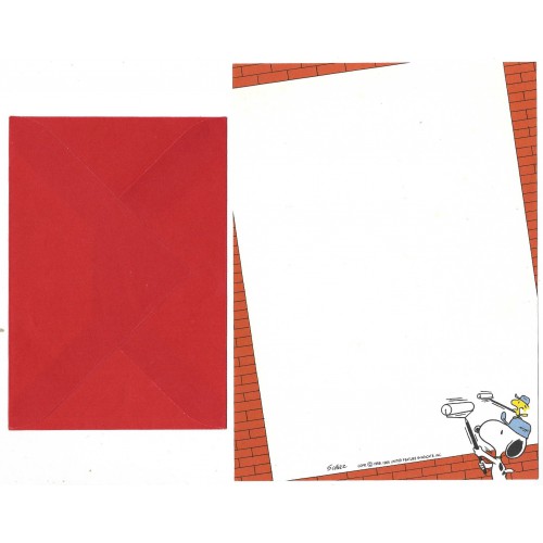 Conjunto de Papel de Carta Snoopy Painting Vintage Hallmark
