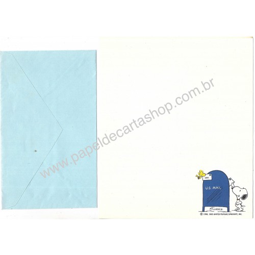 Conjunto de Papel de Carta Antigo Snoopy Mail