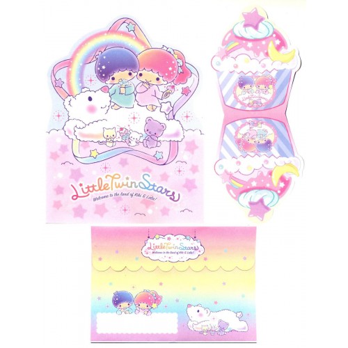 Ano 2020. Kit 2 Conjuntos de Papel de Carta Little Twin Stars Sanrio