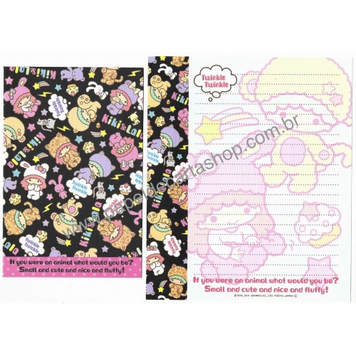 Ano 2011. Conjunto de Papel de Carta Little Twin Stars Kiki & Lala TT3 Sanrio