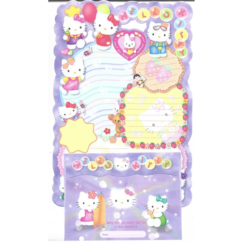 Conjunto de Papel de Carta Hello Kitty CLL Havaiana