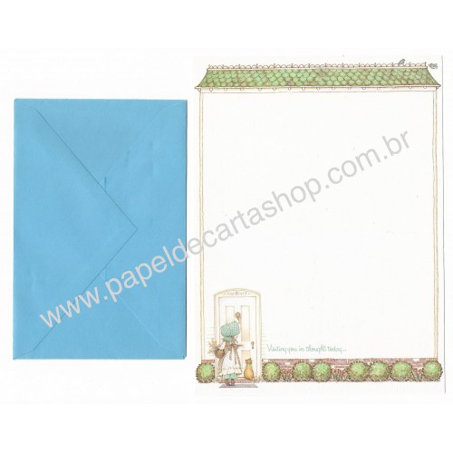 Conjunto de Papel de Carta Antigo Importado Holly Hobbie M41