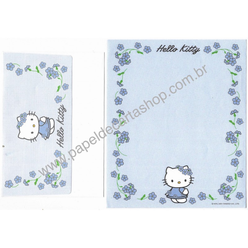 Ano 2001. Conjunto de Papel de Carta Hello Kitty Spring 10 Sanrio