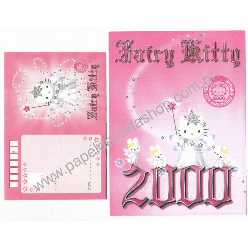 Ano 2000. Conjunto de Papel de Carta Fairy Kitty 2000 FP Sanrio