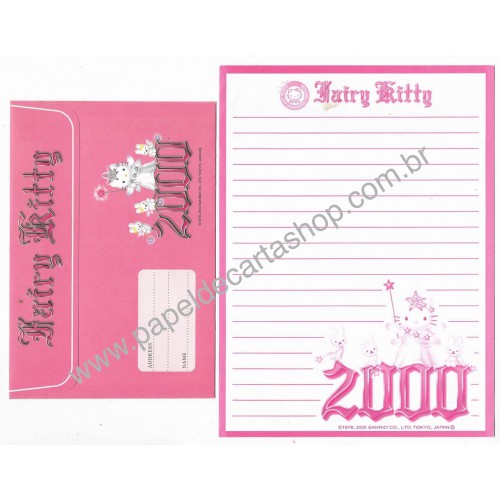 Ano 2000. Conjunto de Papel de Carta Fairy Kitty 2000 FP Sanrio