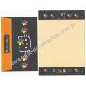 Ano 1999. Kit 4 Conjuntos de Papel de Carta Hello Kitty Colors Sanrio