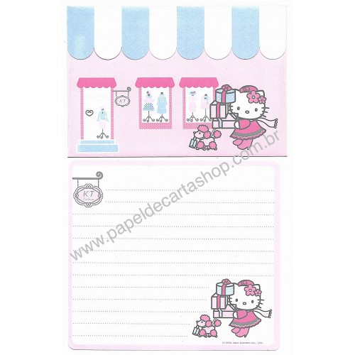Ano 2004. Kit 2 Conjuntos de Papel de Carta Hello Kitty Fashion Sanrio