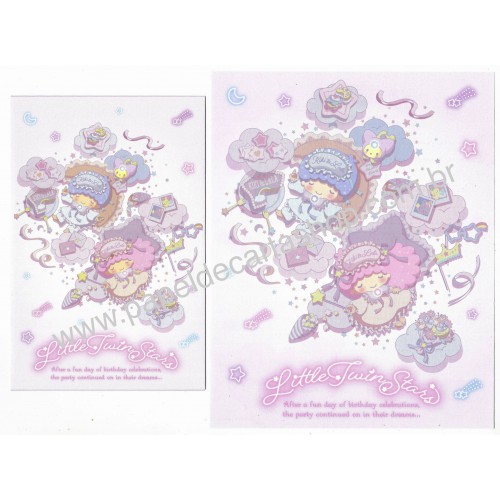 Ano 2022. Conjunto de Papel de Carta Little Twin Stars Sanrio