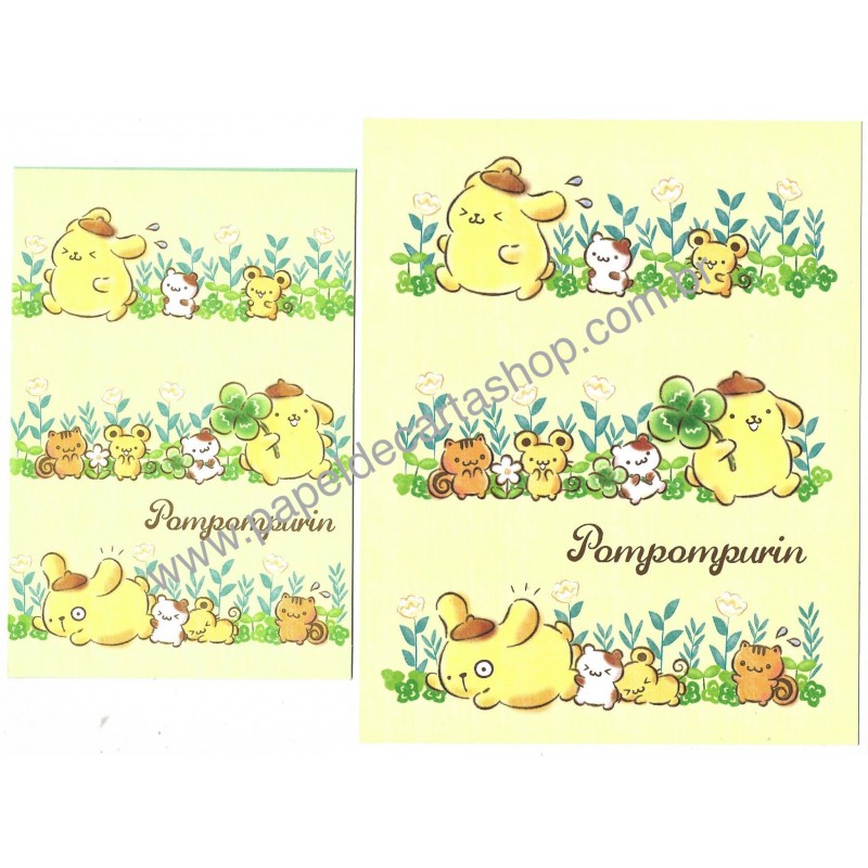 Ano 2020. Conjunto de Papel de Carta PomPomPurin Sanrio