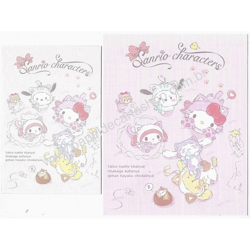 Ano 2021. Conjunto de Papel de Carta Hello Kitty & Sanrio Characters