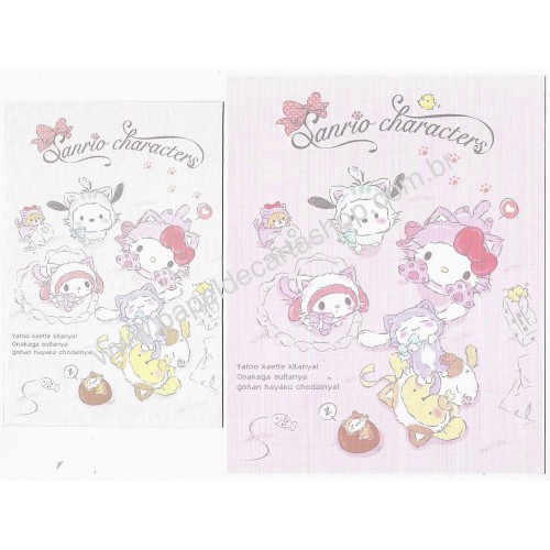 Ano 2021. Conjunto de Papel de Carta Hello Kitty & Sanrio Characters