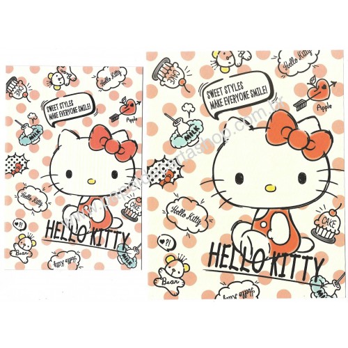 Ano 2018. Conjunto de Papel de Carta Hello Kitty Sweet Style Sanrio