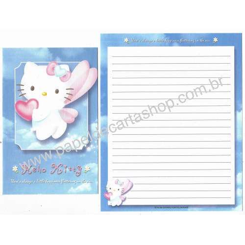 Ano 1999. Conjunto de Papel de Carta Hello Kitty Flattering Sanrio