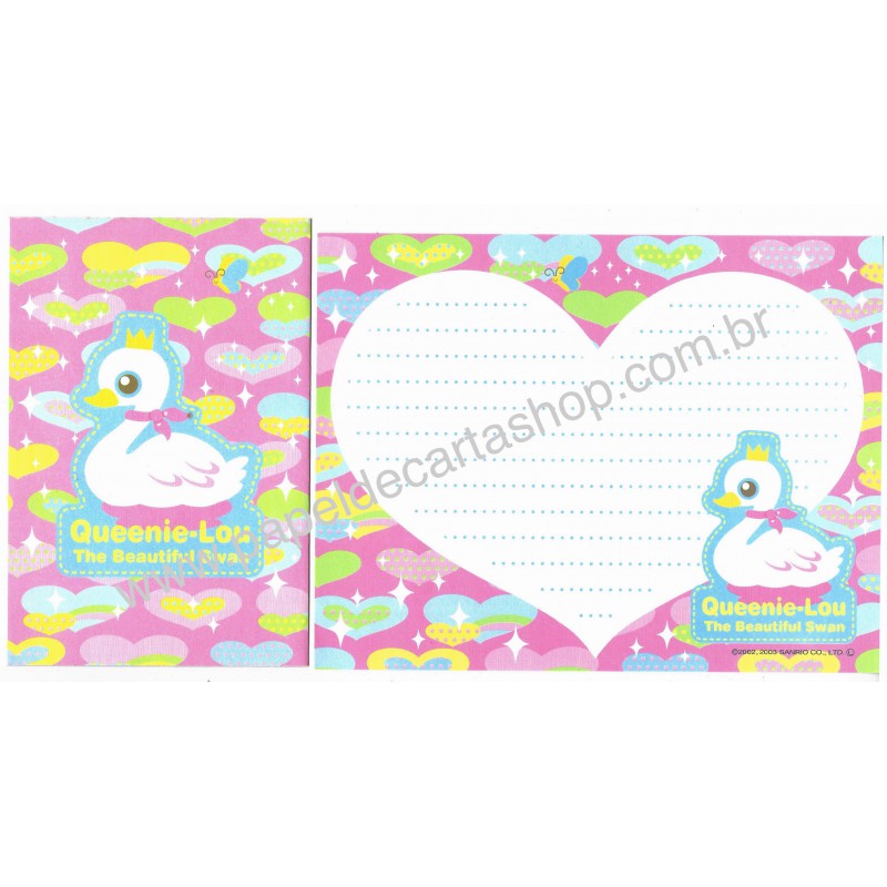 Ano 2003. Conjunto de Papel de Carta Queenie-Lou Sanrio