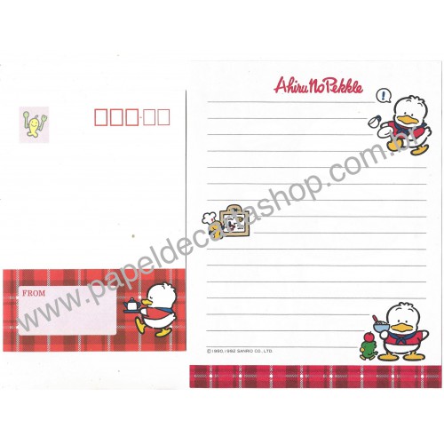 Ano 1992. Conjunto de Papel de Carta Pekkle CVM Sanrio