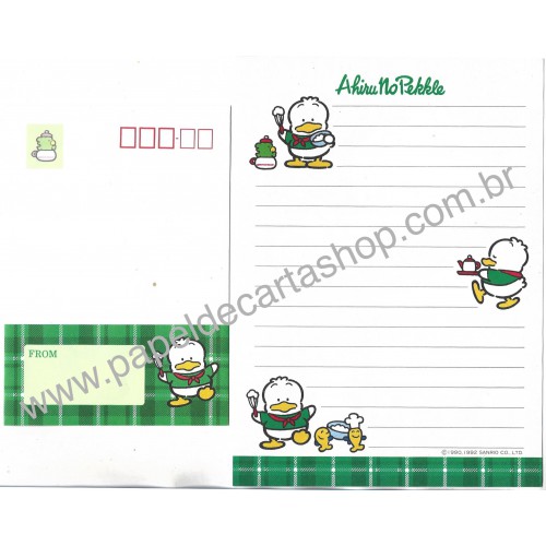 Ano 1992. Conjunto de Papel de Carta Pekkle CVV Sanrio