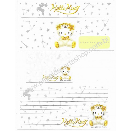 Ano 2002. Conjunto de Papel de Carta Hello Kitty White Bear Sanrio