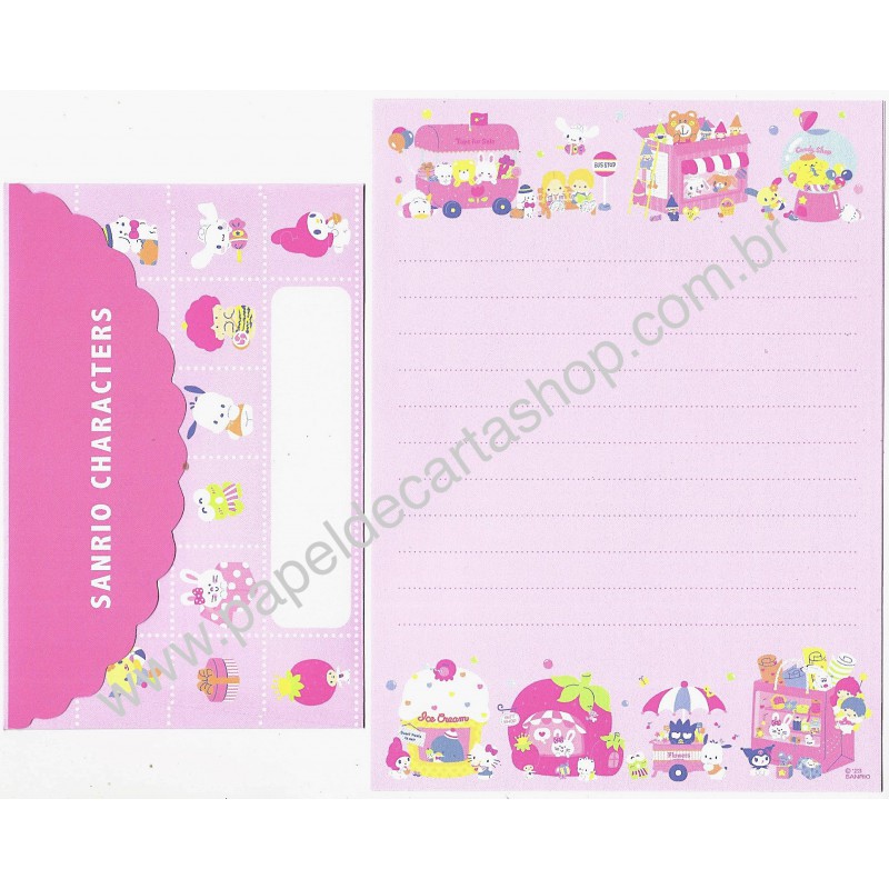 Ano 2023. Conjunto de Papel de Carta SANRIO CHARACTERS