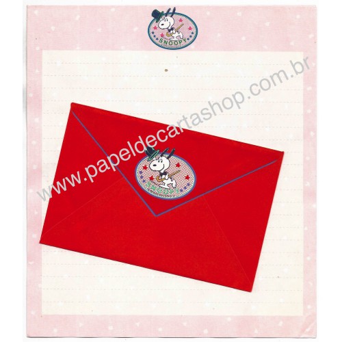 Conjunto de Papel de Carta Red Vintage Hallmark Japan