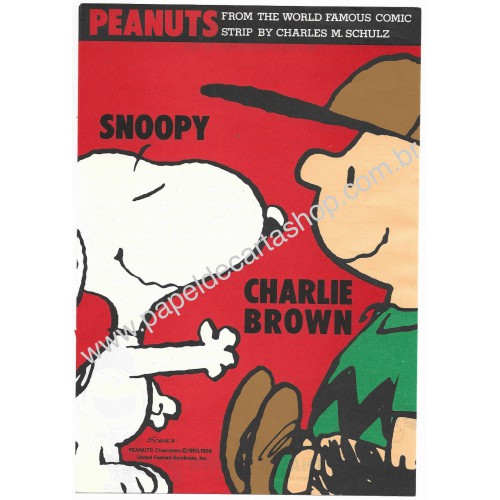 Conjunto de Papel de Carta Snoopy & Charlie B CVM Vintage Hallmark