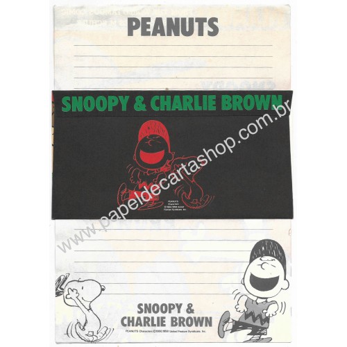 Conjunto de Papel de Carta Snoopy & Charlie B CVM Vintage Hallmark