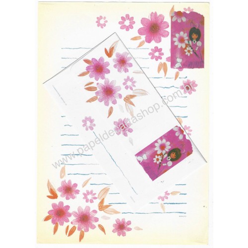 Conjunto de Papel de Carta Vintage Lady CRS JPN