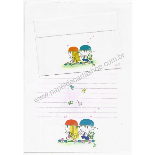 Conjunto de Papel de Carta Importado Orange II Japão