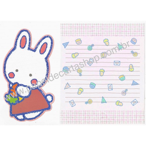 Ano 1985. Conjunto de Papel de Carta Cheery Chums Vintage Sanrio