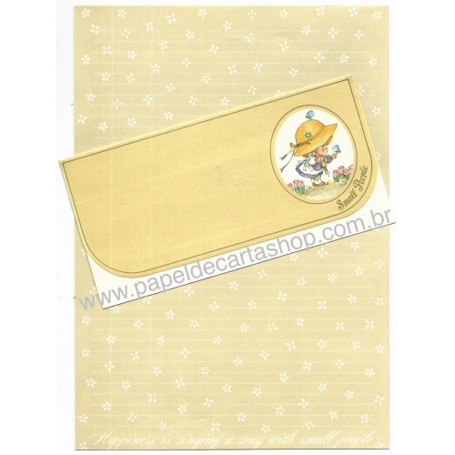 Ano 1976. Conjunto de Papel de Carta Small People CMA Vintage Sanrio