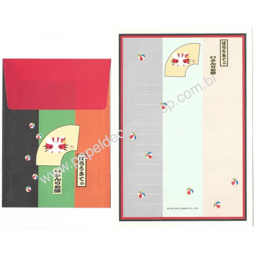 Ano 2001. Conjunto de Papel de Carta GOTŌCHI Kitty COR SANRIO