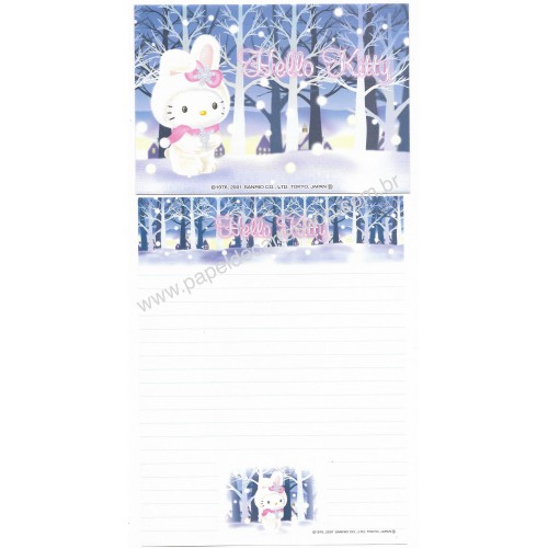 Ano 2001. Conjunto de Papel de Carta Gotōchi Kitty Regional Snow