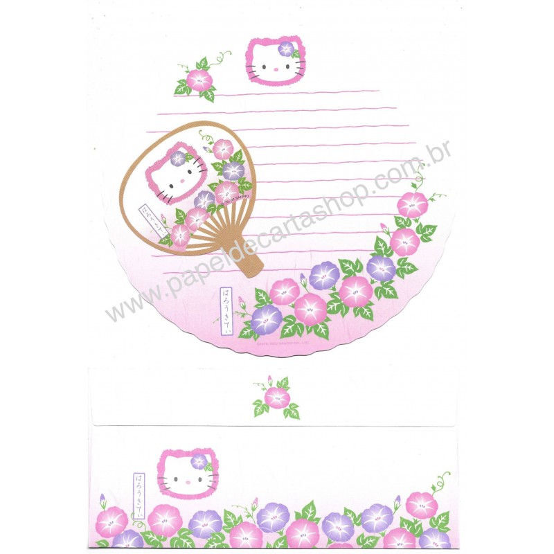 Ano 2002. Conjunto de Papel de Carta Regional Kitty Sanrio