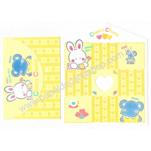 Ano 1994. Conjunto de Papel de Carta Cheery Chums CAM Vintage Sanrio