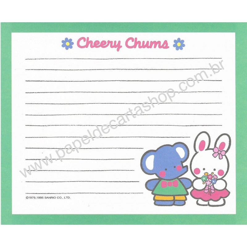 Ano 1995. Papel de Carta Cheery Chums CVD Sanrio