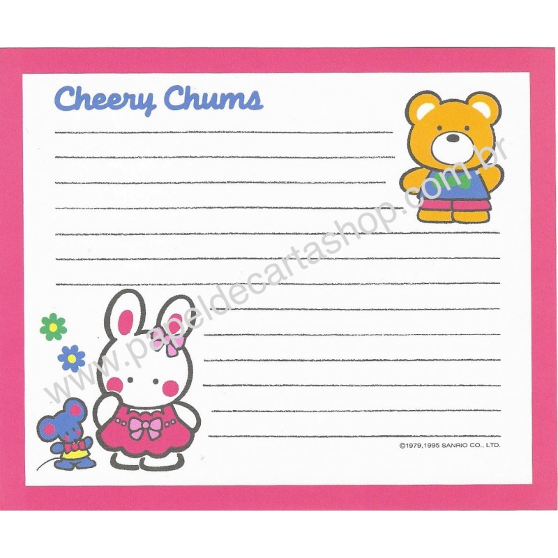 Ano 1995. Papel de Carta Cheery Chums CLL Sanrio