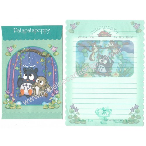 Ano 1996. Conjunto de Papel de Carta Patapatapeppy CVD Vintage Sanrio