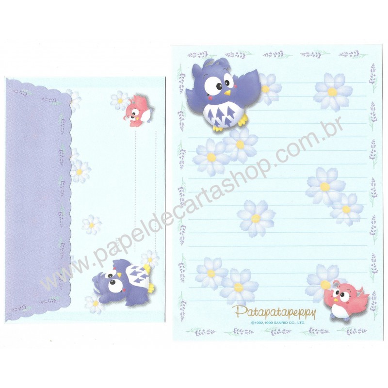 Ano 1999. Conjunto de Papel de Carta PataPataPeppy CAZ Sanrio