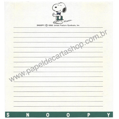 Kit 2 Papéis de Carta Snoopy Kilt Antigo (Vintage) Hallmark