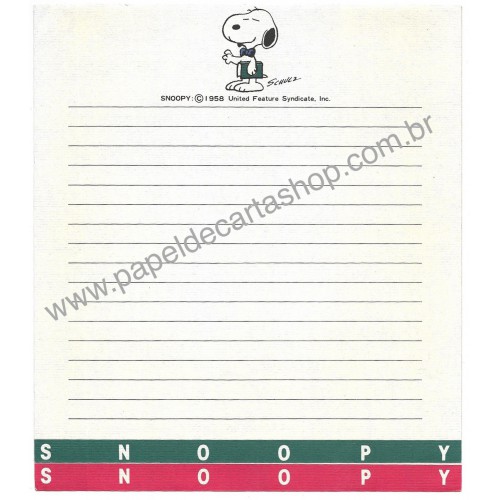Kit 2 Papéis de Carta Snoopy Kilt Antigo (Vintage) Hallmark