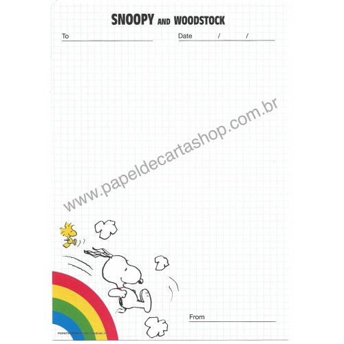 Papel de Carta AVULSO SNOOPY Rainbow 1 Peanuts JP