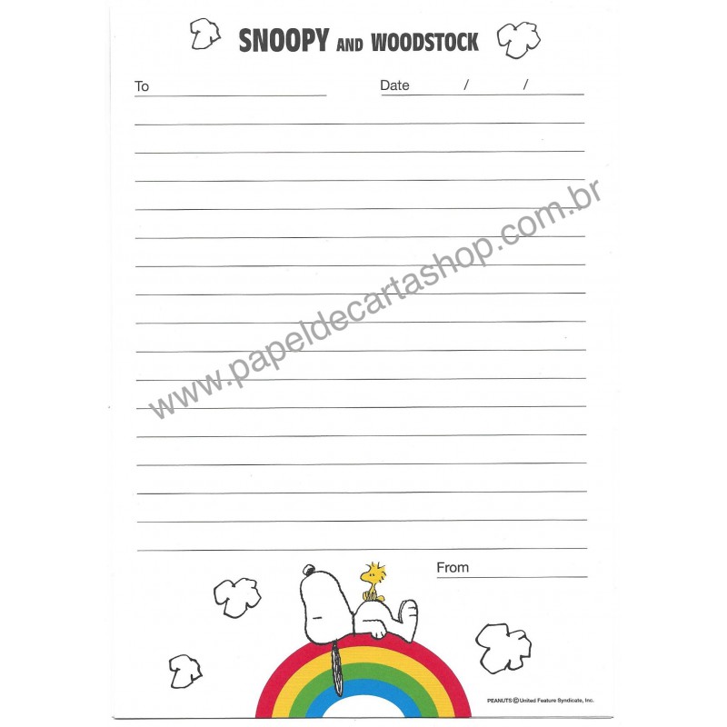 Papel de Carta AVULSO SNOOPY Rainbow 2 Peanuts JP