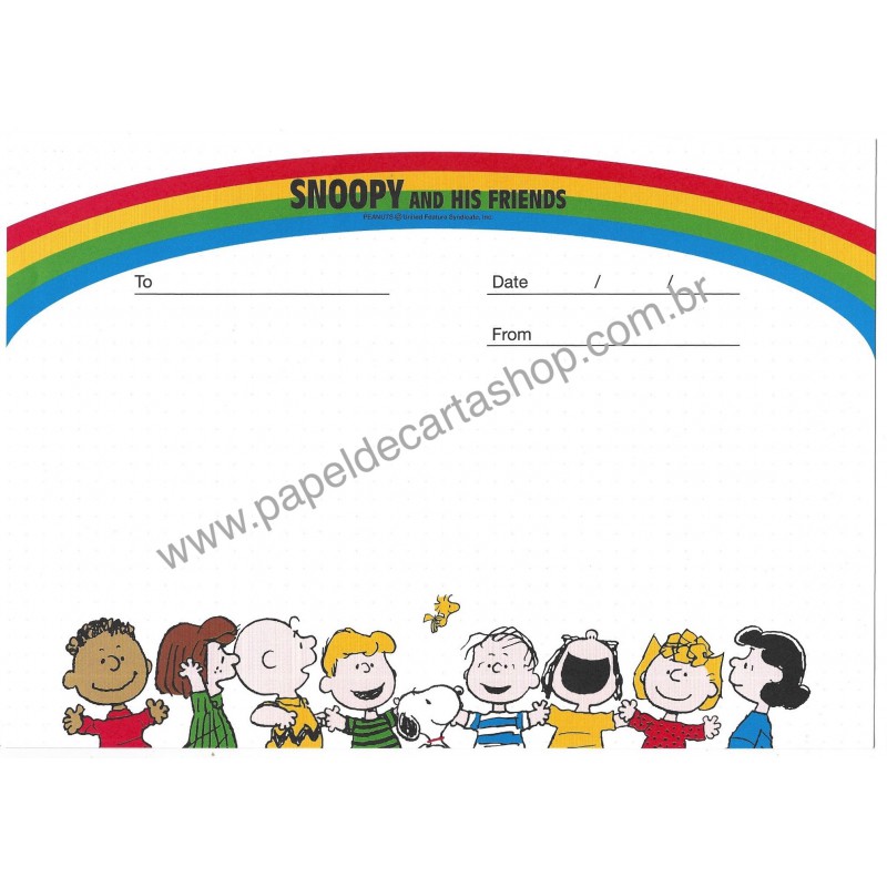 Papel de Carta AVULSO SNOOPY Rainbow 3 Peanuts JP