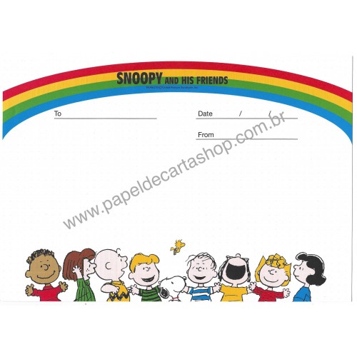 Papel de Carta AVULSO SNOOPY Rainbow 3 Peanuts JP